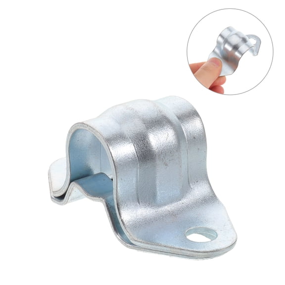 Yardwe 2Pcs Plated Silver Automotive Pipe Saddle Clamp Weather Resistant Pipe Holding Clip for Cargo Doors