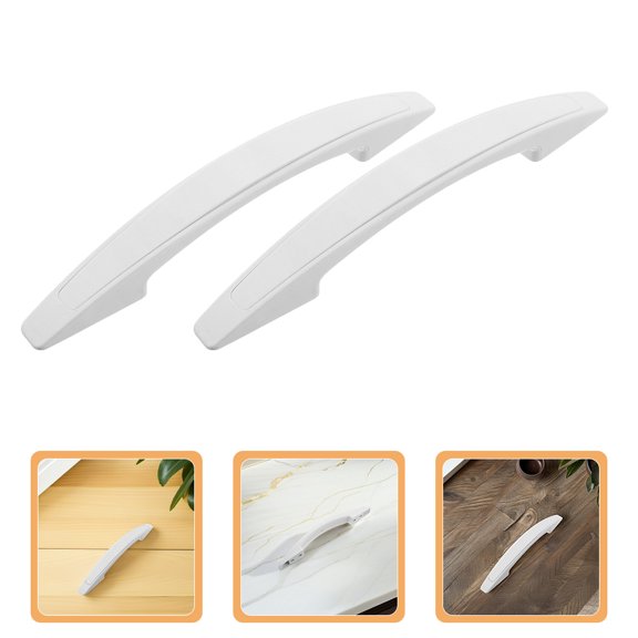 Yardwe 2Pcs Plated Silver Cabinet Pull Handle for Refrigerator Door Replacement with Easy Install Feature