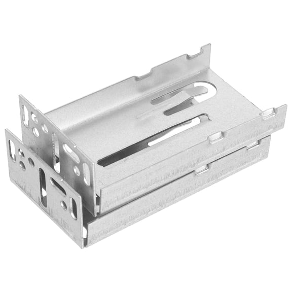 Yardwe 2Pcs Plated Silver Drawer Track Mounting Brackets with Buffer for Smooth and Quiet Furniture Slides