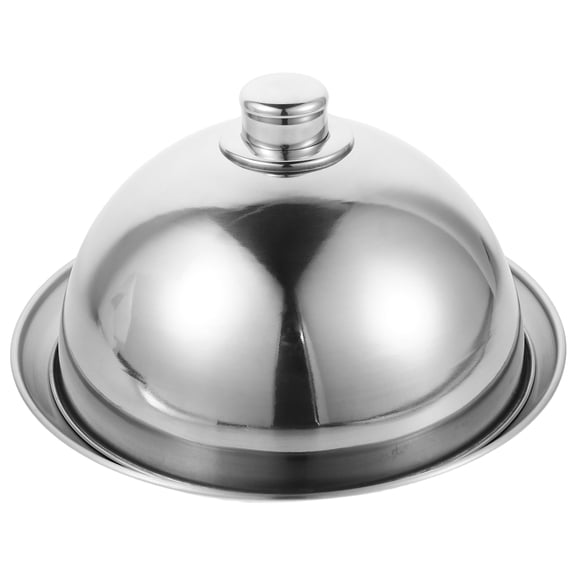 Yardwe 2Pcs Plated Silver Stainless Steel Cheese Melting Dome Cloche for Serving Plates Home Use