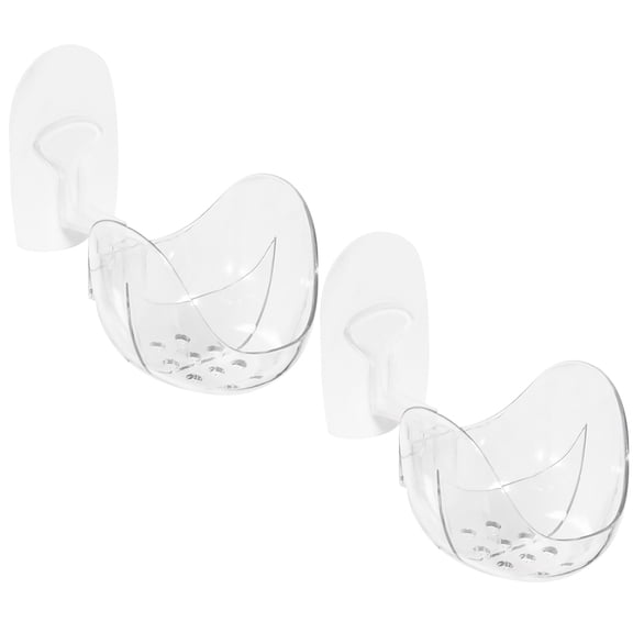 Yardwe 2Pcs Portable White Makeup Sponge Stand with Bathroom Storage