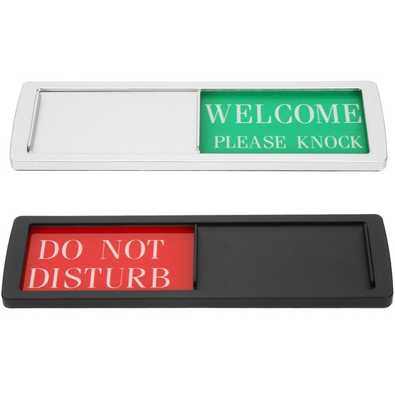 Yardwe 2Pcs Privacy Do Not Disturb Door Sign Magnetic Slider Indicator for Office Conference Room Assorted Colors