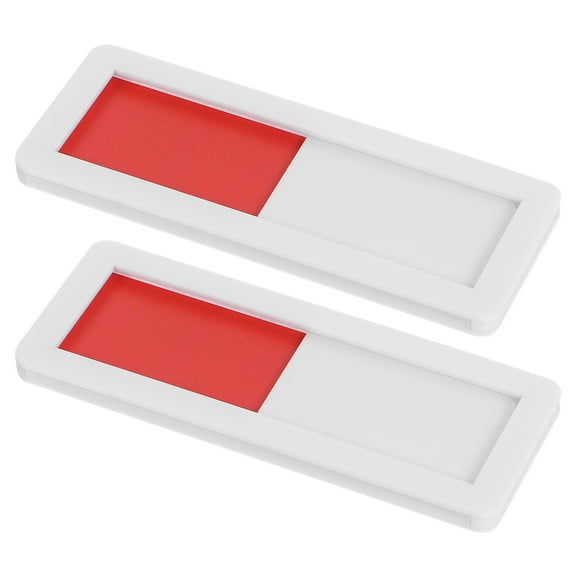 Yardwe 2Pcs Privacy Slide Door Sign for Office Use White Acrylic Sliding Indicator