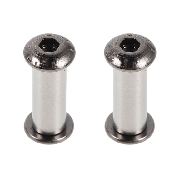 Yardwe 2Pcs Replacement Rivets for Knives Stainless Steel Handle Screws Kit for Cutlery Repair Black