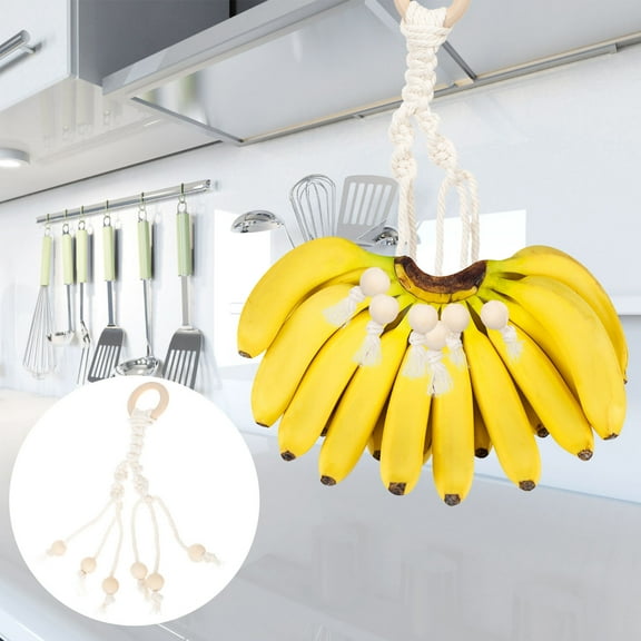 Yardwe 2Pcs Cotton Rope Fruit Hammock Decorative Hanging Storage for Kitchen