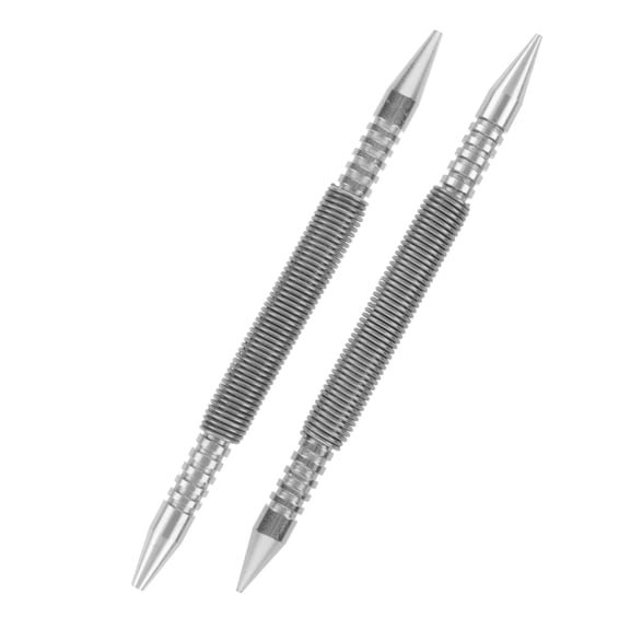 Yardwe 2Pcs Spring Loaded Center Punch Set with Strong Drilling for Wood Metal Glass