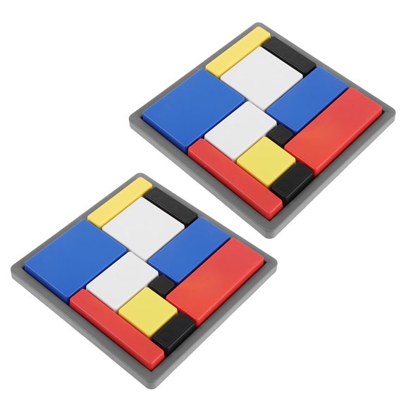 Yardwe 2Pcs Stem Logic Puzzle Set with Durable Blocks for Spatial Reasoning and Fine Motor Skills