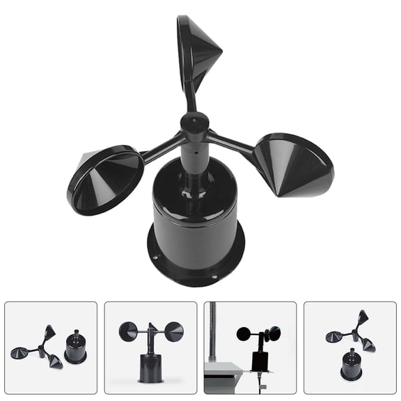 Yardwe 2Pcs Supplies Wind Direction Indicators Wind Anemometer Shell ABS Black for Researchers and Professionals