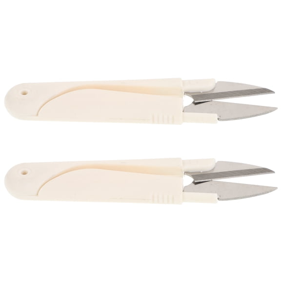 Yardwe 2Pcs Thread Nippers White Plastic Cutting Tool for Trimming Tools with Ergonomic Handles for Handcrafts