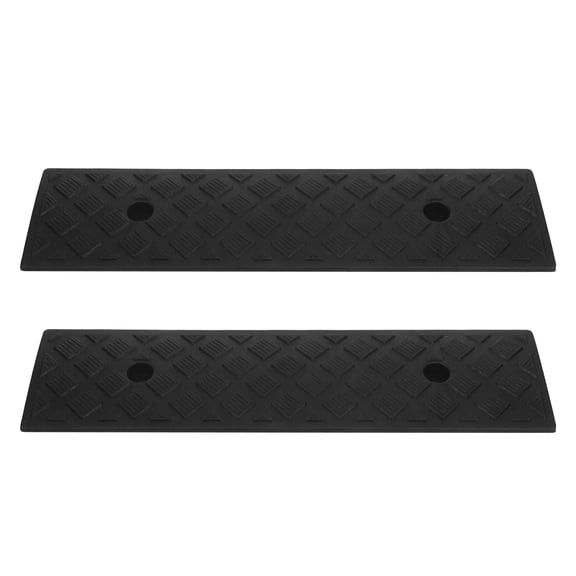 Yardwe 2Pcs Threshold Doorway Ramp Car Ramp Heavy Duty Black for Garage Use