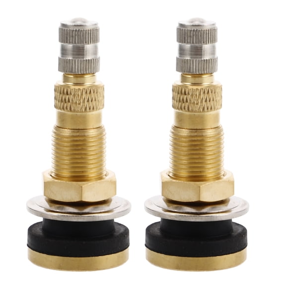 Yardwe 2Pcs Tractor Valve Stem Replacement Copper Tire Valve Stems for Tubeless Tires Plated Gold
