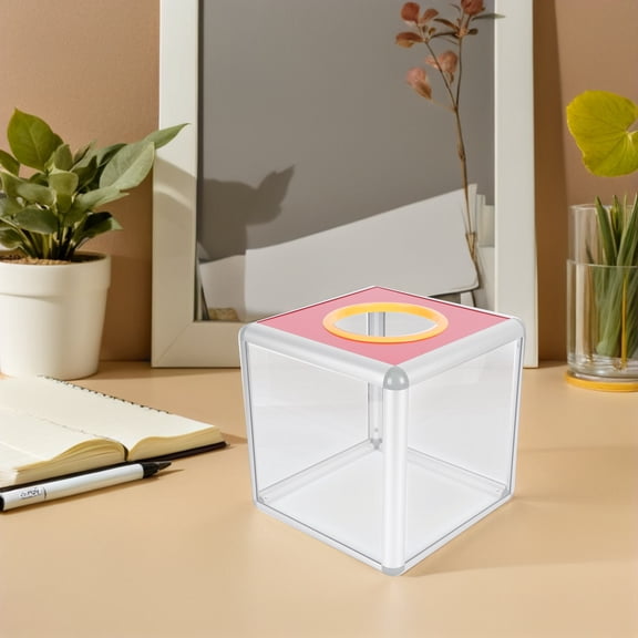 Yardwe 2Pcs Transparent Drawing Box for Raffle with Smooth Surface and Aluminum Alloy Frame