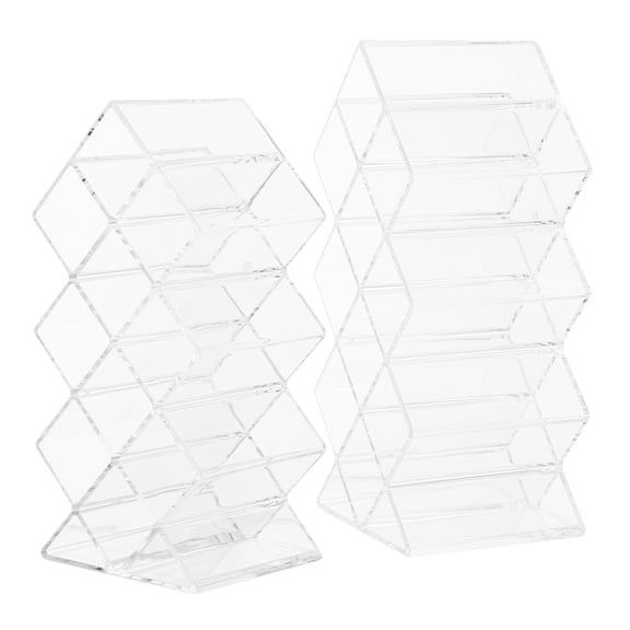 Yardwe 2Pcs Transparent Lip Gloss Holder and Lipstick Display Stand for Bedroom Storage