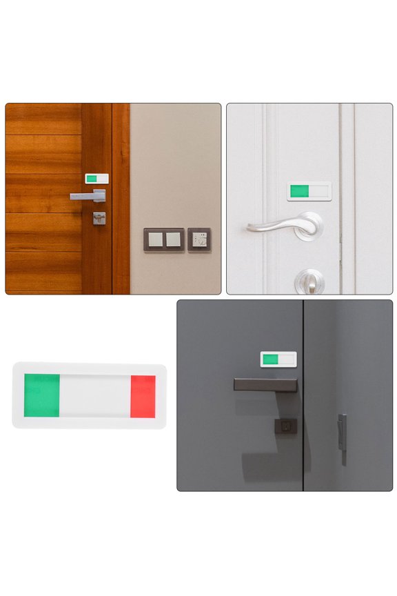 2Pcs WC Sign Square Signboard Acrylic Glass White for Public Restrooms Status Display