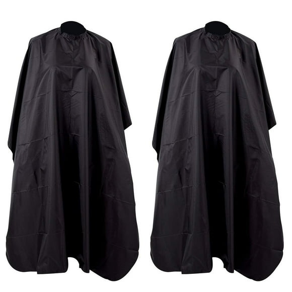 Yardwe 2Pcs Waterproof Hair Cape for Hairdressing and Dyeing in Salon Black Nylon