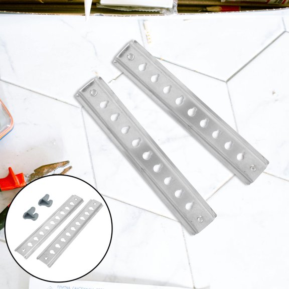 Yardwe 2Set Stainless Steel Refrigerator Pilaster Tracks with Clips for Commercial Fridge and Freezer Shelf Support