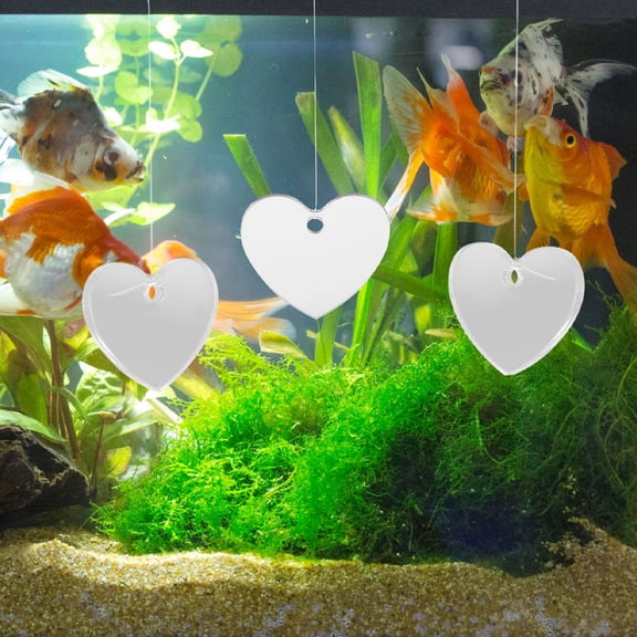 Yardwe 2Sets Acrylic Betta Training Mirror Floating Design Decorative Fish Tank Accessory