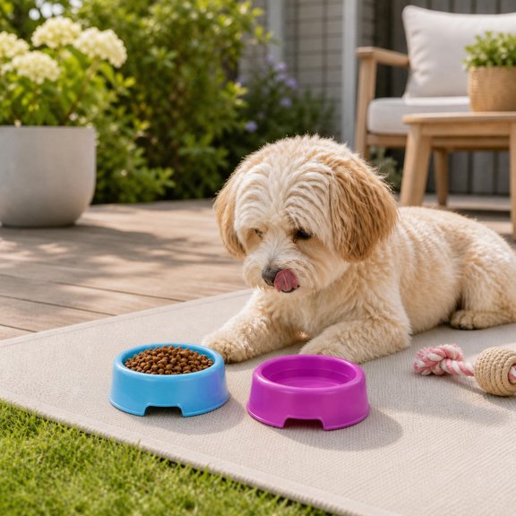 Yardwe 2pcs Bright Colours Feeding Bowls for Pets Practical Plastic Dog Bowls