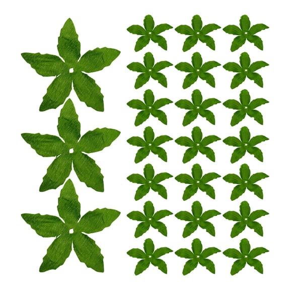 Yardwe 30Pcs Green Artificial Flower Receptacles Fabric Calyxes for Home Decoration Crafts