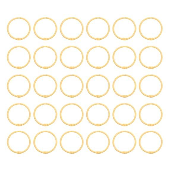 Yardwe 30Pcs Office Metal Rings for Binding Discs Loose Leaf Binder Yellow Rings for Report Organizing