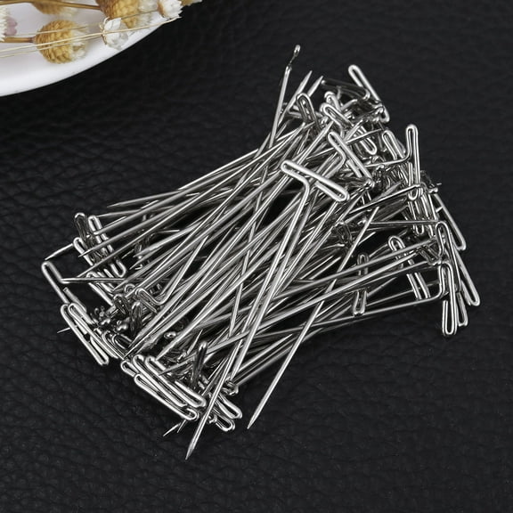 Yardwe 32Pack Silver T-Pins for Wig Styling and Blocking Mats for Crochet Used by Women and Professionals