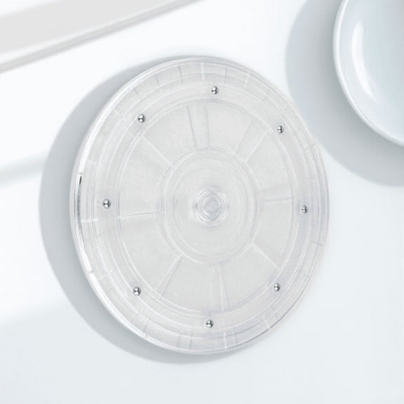 Yardwe 360 Degree Rotating Clear Acrylic Turntable Multi Functional Spice Tray