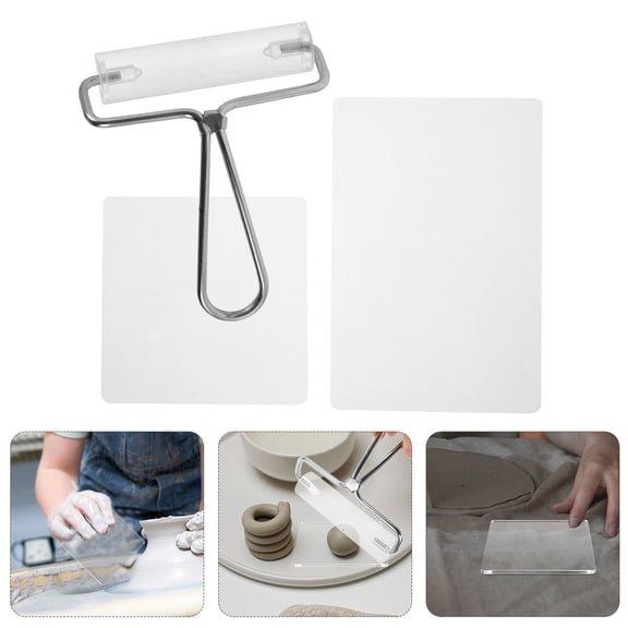 Yardwe 3Pcs Acrylic Clay Press Board Set for Sculpting Modeling and Crafting with Clear Durable Sheets