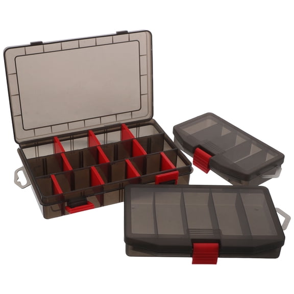 Yardwe 3Pcs Chocolate Fishing Lure Storage Box Compact Organizer with Clear Lid for Fishing Trips