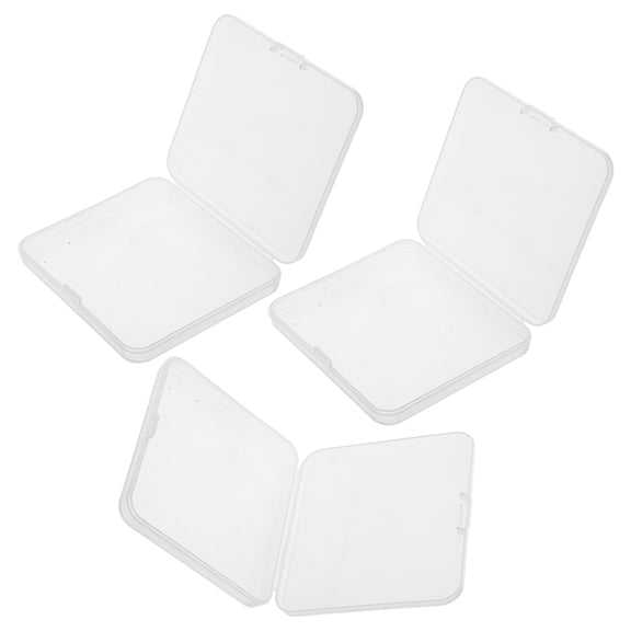 Yardwe 3Pcs Clear Plastic Eyelash Storage Boxes with Lid Portable Lash Organizer for Travel Use