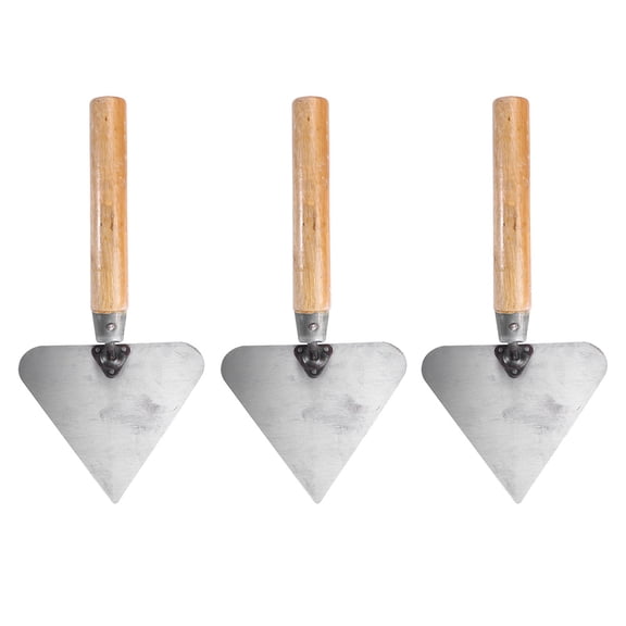 Yardwe 3Pcs Concrete Level Tool Triangle Trowel with Comfortable Wooden Handle for Masonry
