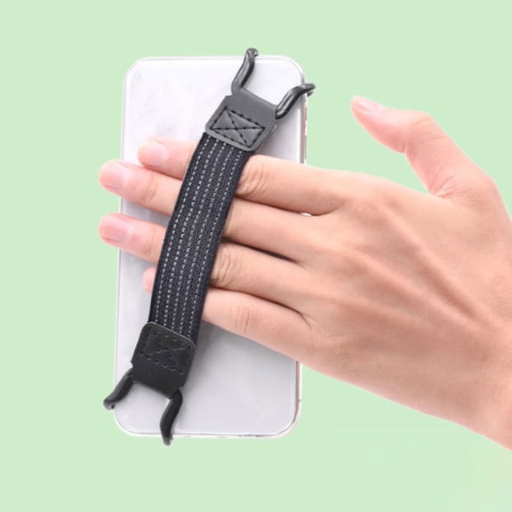 Yardwe 3Pcs Elastic Phone Rope Strap with Buckle Black for Mobile Phone and Tablet Security