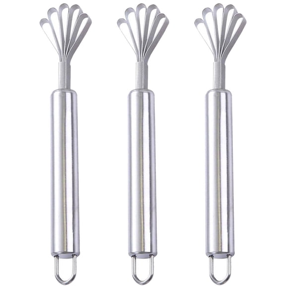 Yardwe 3Pcs Metal Coconut Meat Removers Stainless Steel Kitchen Scraper with Hanging Hole Design
