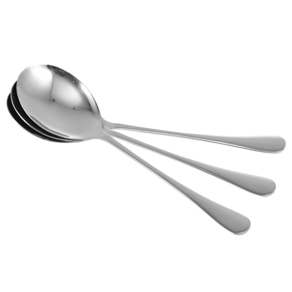 Yardwe 3Pcs Premium Stainless Steel Salad Serving Spoons Smooth Ergonomic Handle for Home Use