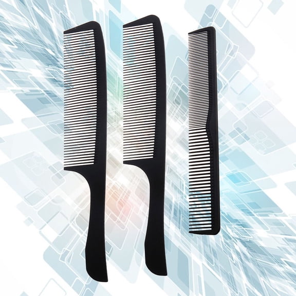 Yardwe 3Pcs Barber Comb Accessories Carbon Fiber Black Resin Haircutting Tools