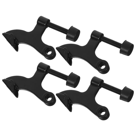 Yardwe 4Pcs Black Metal Hinge Mounted Door Stop Adjustable Zinc Alloy Door Protector