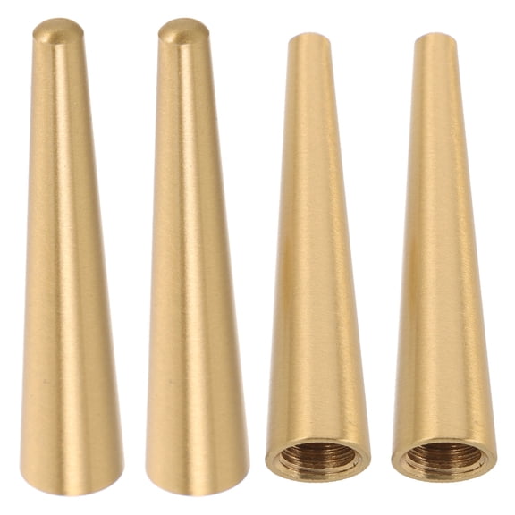 Yardwe 4Pcs Brass Furniture Feet Risers Golden Cone Shaped Decorative Tray Stand Legs for Lamp Base