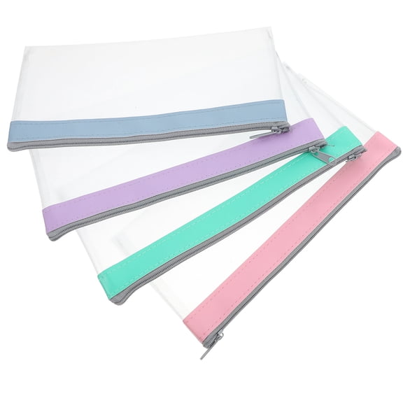 Yardwe 4Pcs Clear Money Pouches with Zipper for Cash and Checks Storage Versatile Durable Design