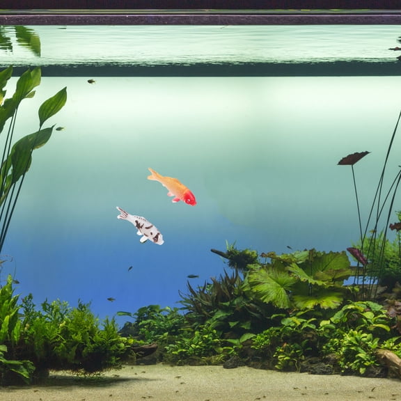 Yardwe 4Pcs Compact Artificial Koi Fish Figurines Assorted Color Plastic Aquarium Decorations for Micro Landscape