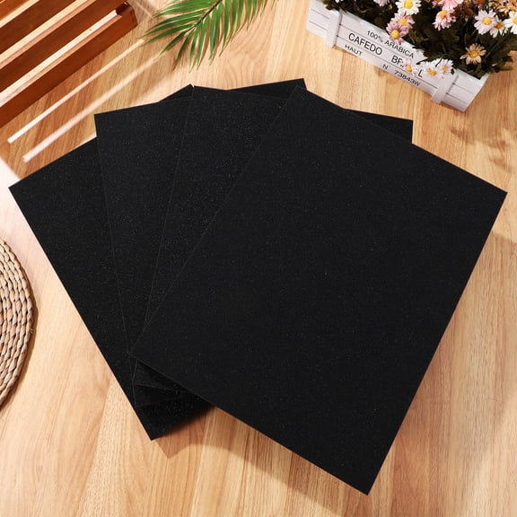 Yardwe 4Pcs Craft Foam Sheets Black Foam Inserts for Packaging and Custom Cushioning Solutions