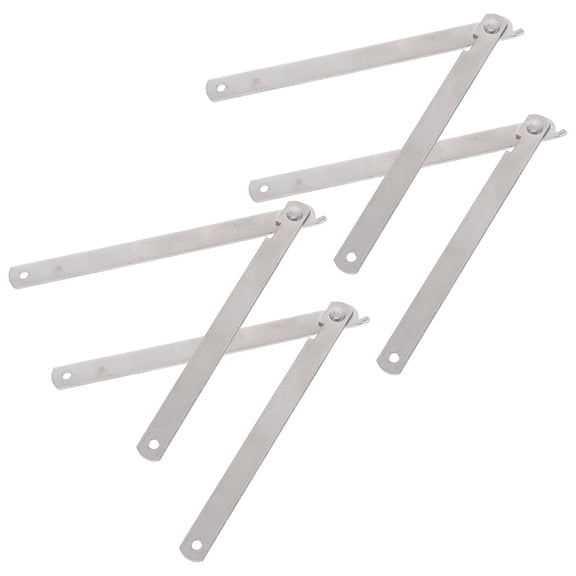 Yardwe 4Pcs Folding Lid Support Bracket Stainless Steel Table Top Hinge for Drop Front Desk Home Use
