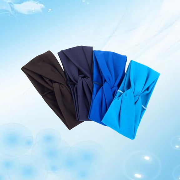 Yardwe 4Pcs Assorted Color Solid Headbands Cross Hair Bands Decorative Hair Hoops