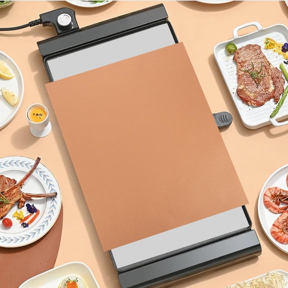 Yardwe 4Pcs Outdoor Grill Mat Nonstick Heat Resistant Bbq Mat Copper Color for Grilling