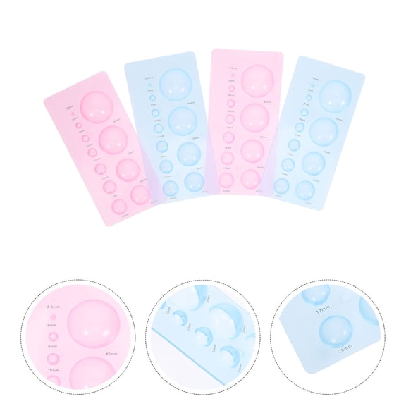 Yardwe 4Pcs Paper Quilling Plastic Mold Kit for Making 3D Half Sphere Shapes Assorted Colors