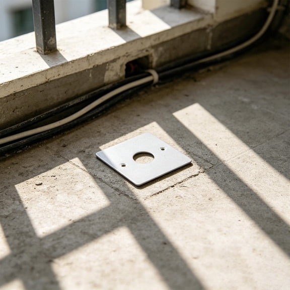 Yardwe 4Pcs Plated Silver Metal Square Light Switch Cover Plate for Home Blank Electrical Box Protection
