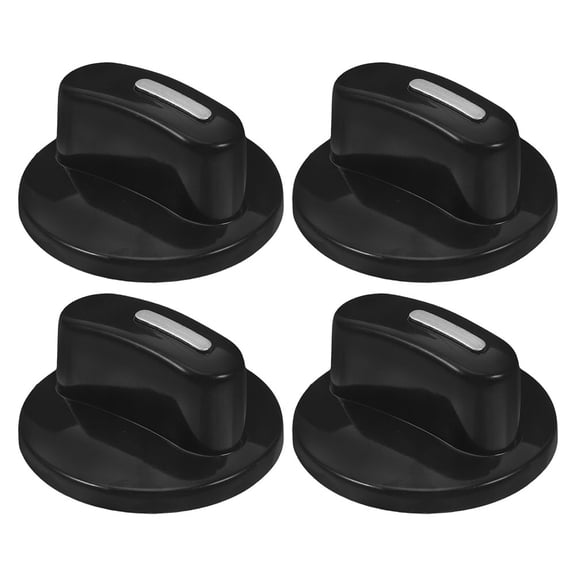 Yardwe 4Pcs Replacement Oven Control Knobs Black Plastic for Electric Cooker and Timer Switch