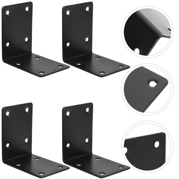 Yardwe 4Pcs Stainless Steel Angle Brackets for Support Partition in DIY Projects