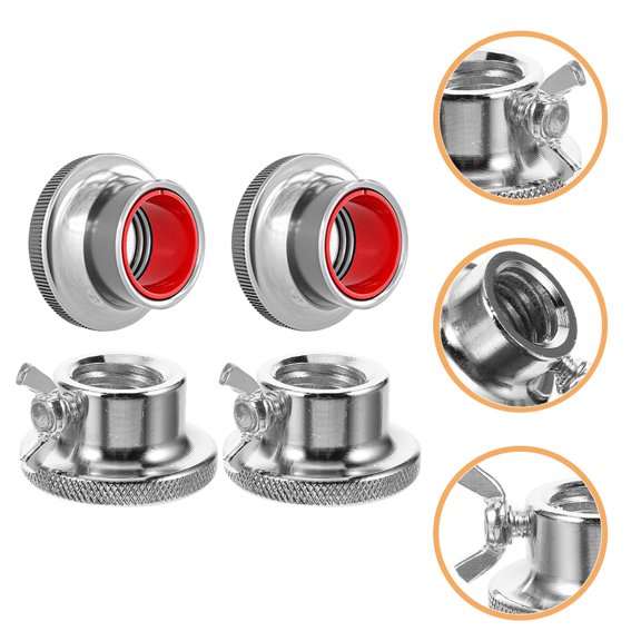 Yardwe 4-Pack Universal Barbell Lock Collars, Plated Self-Locking Nuts, Cast Iron Weightlifting Accessories