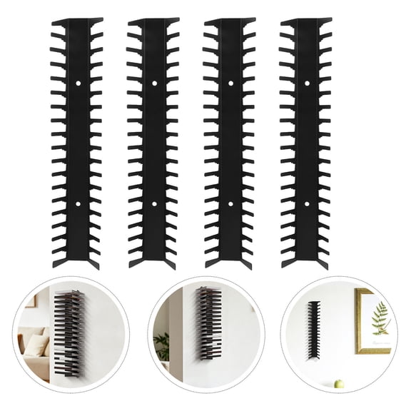Yardwe 4Pcs Wall Mounted Media Storage Unit Black Metal Cd Dvd Display Rack Space Saving Game Disc Organizer