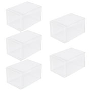 Yardwe 5-Pack Clear Display Boxes for Figurines, Transparent Storage Cases for Collectibles and Models
