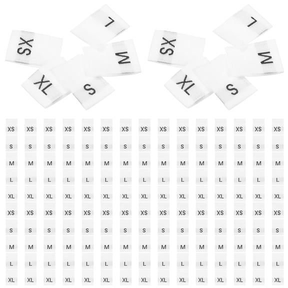 Yardwe 500Pcs Polyester Clothes Size Tags White Washable Labels for Garments and Costumes